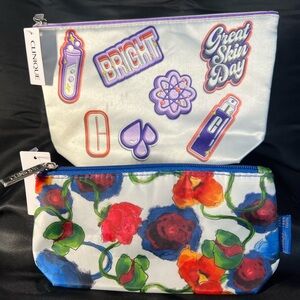Clinique Cosmetic Bags -PAIR- NWT